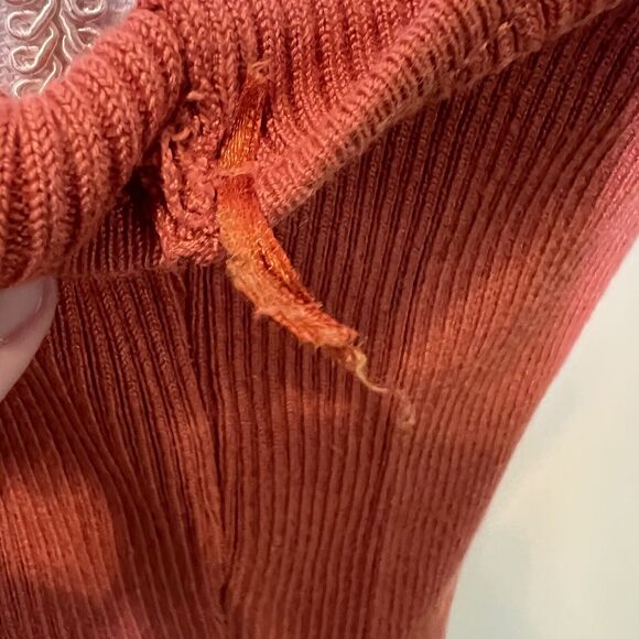 House of Harlow 1960 One-Shoulder Ribbed Bodycon Dress Orange Size M - Picture 8 of 10